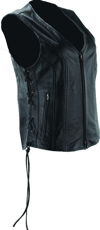 Kuryakyn Sapphire Leather Vest Black Womens Small - Image 3