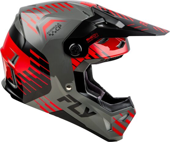 Fly Racing Formula CP Slice Helmet Grey/Red/Black MD - Image 2