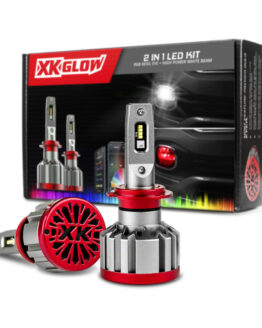 XKGLOW RGB 2In1 H7 LED Headlight Bulb Kit Million Color App Control