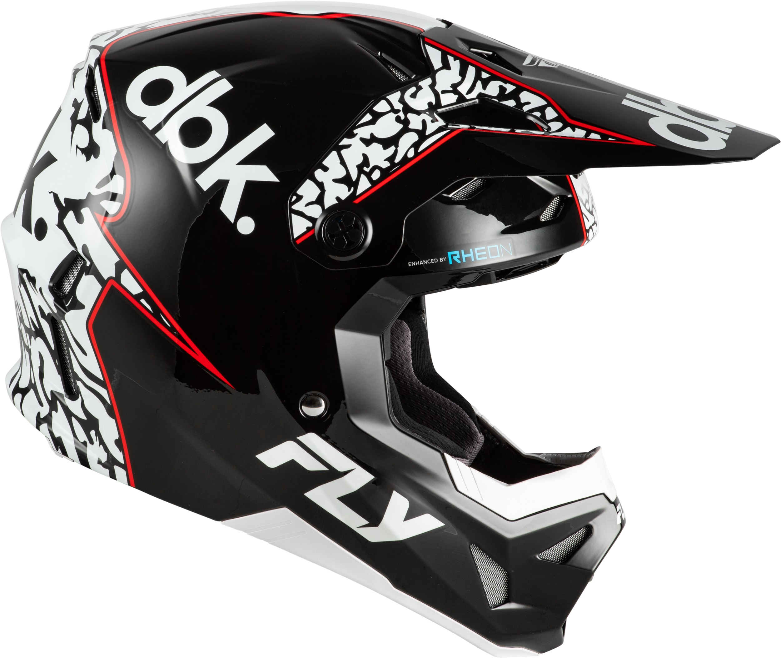 Fly Racing Formula CP DBK Helmet Black/White/Red Large - Image 3