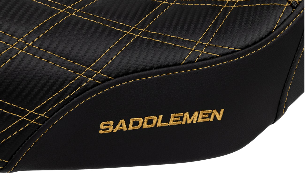 Saddlemen Pro Series SDC Seat Black Gold Stitch For Harley Dyna 06-17 - Image 3