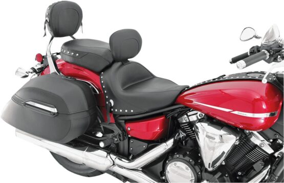 Touring Smooth Vinyl 2-Up Seat Black w/Backrest - Image 2