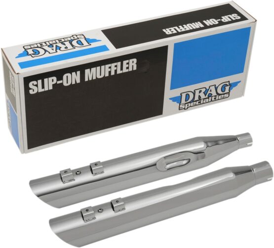 Dual Chrome 4" Slip On Exhaust Slash-Down