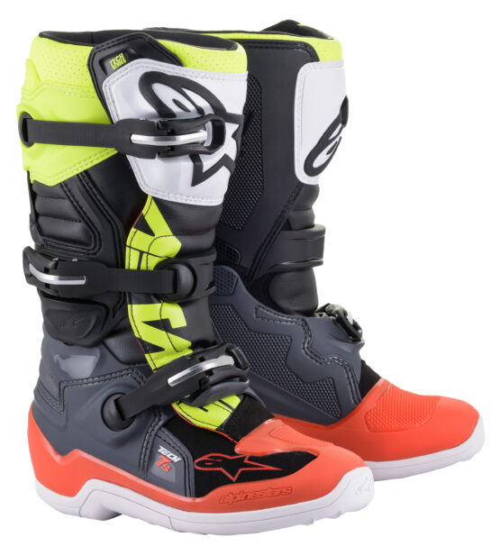 Alpinestars Tech 7S Youth Boots Black/Gray/Red/White/Yellow US 8