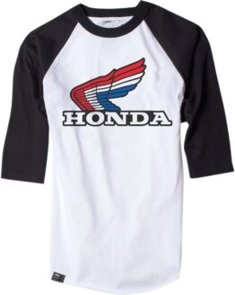 Men's Honda Vintage Baseball Tee White/Black Large Factory Effex