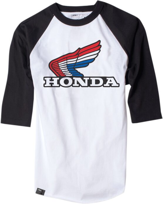 Men's Honda Vintage Baseball Tee White/Black Large Factory Effex