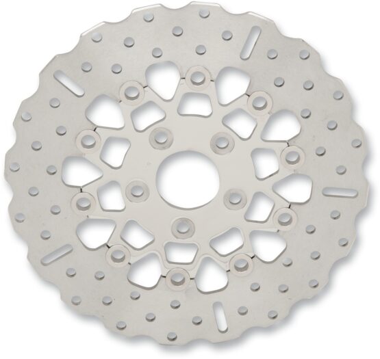 10 Button Contour Floating Rear Brake Rotor - Polished Center