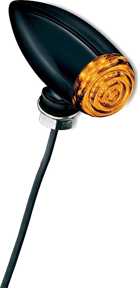 Super Bright LED Mini Bullet Lights Amber Gloss Black - Image 2