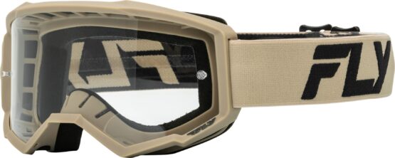 Fly Racing Youth Focus Goggles Khaki/Black Clear Lens