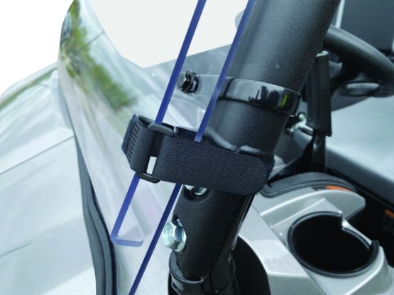 QuadBoss Windbreak Folding Windshield Clear Fits 16-22 Kawasaki KAF820 - Image 3