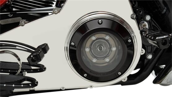 Barnett Clear Derby Cover Black Fits 2007-2013 Big Twin - Image 2