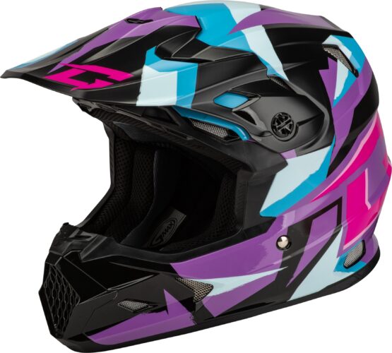 GMAX MX-96 Splinter Helmet Black/Purple/Blue 2X-Large Offroad