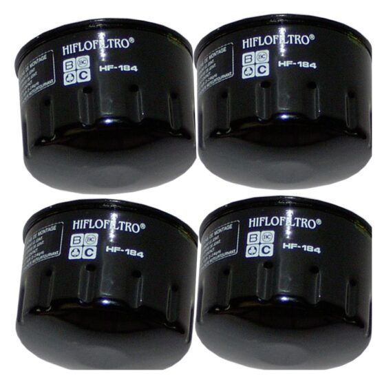 HF184 Oil Filter - Black - 4 Pack