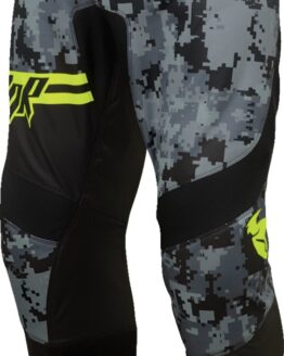 Thor Youth Sector DIGI Pants 24 Black Camo Gray Fluorescent Yellow