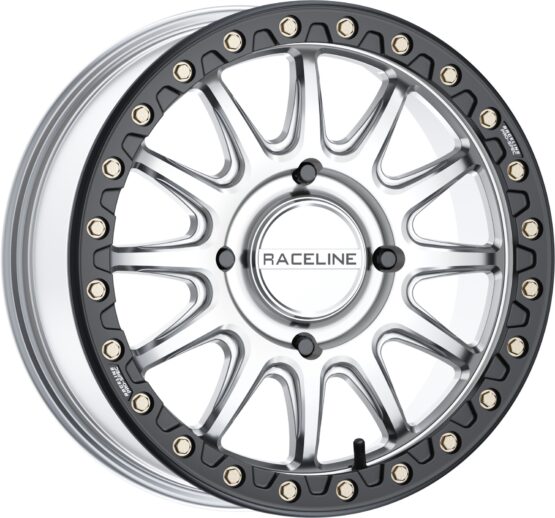 Raceline Alpha Beadlock Wheel 17x7 4x156 +25 Hyper Silver/Black