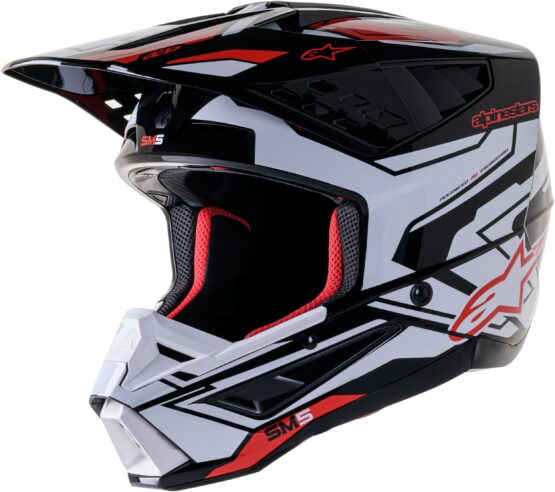 Alpinestars S-M5 Action 2 Helmet Black/White/Bright Red 2X-Large