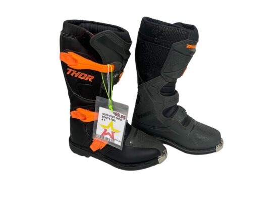 Used Kids Dirt Bike Boots - Black Mx Sole Us Size Youth 04
