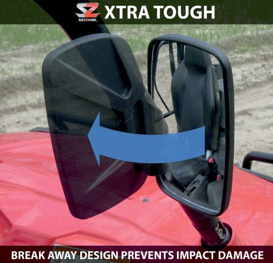 Moose Offroad UTV Side View Mirrors Rectangle Black 1.5in Clamp Pair - Image 2