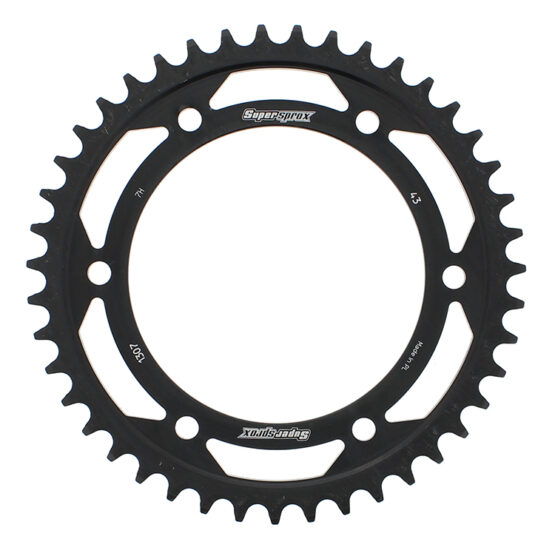 Supersprox Steel Rear Sprocket 43T Black 525 Chain Fits Honda