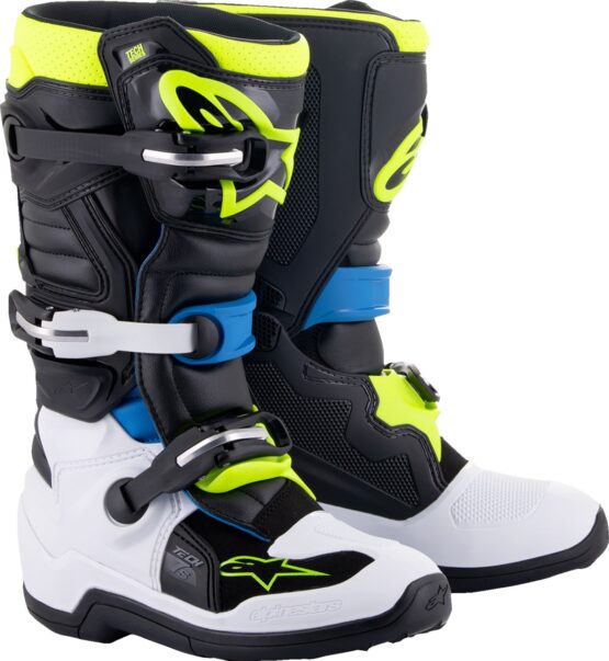 Alpinestars Youth Tech 7S Boots Black Blue Yellow US 4 / EU 37 - Image 2