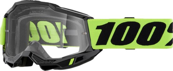 100% Accuri 2 Goggles Neon Yellow Clear Lens Adult Unisex
