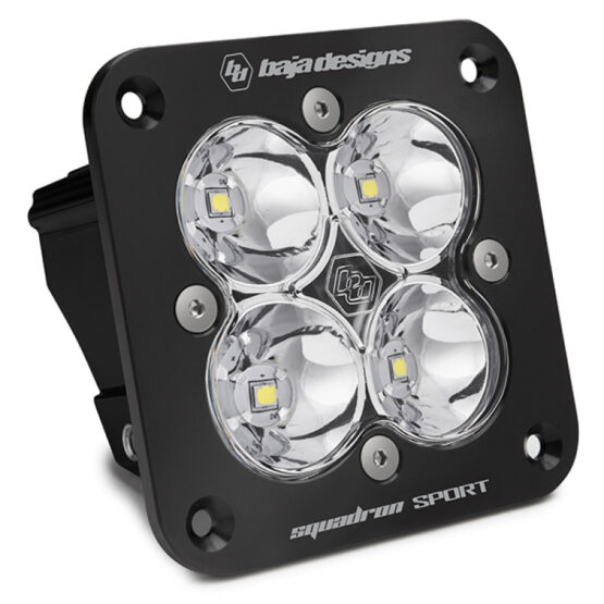 Baja Designs Squadron Sport Black Flush Mount LED Light Pod - Clear