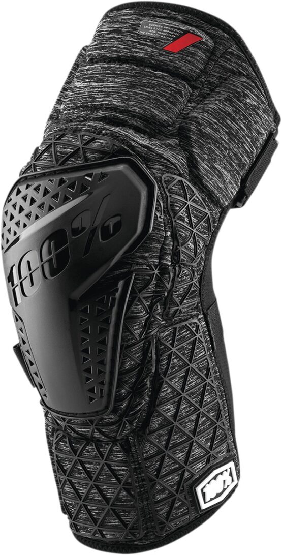 100% Surpass Knee Guards Large Heather Gray Black Unisex