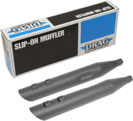 Dual Black 4" Slip On Exhaust Slash-Down