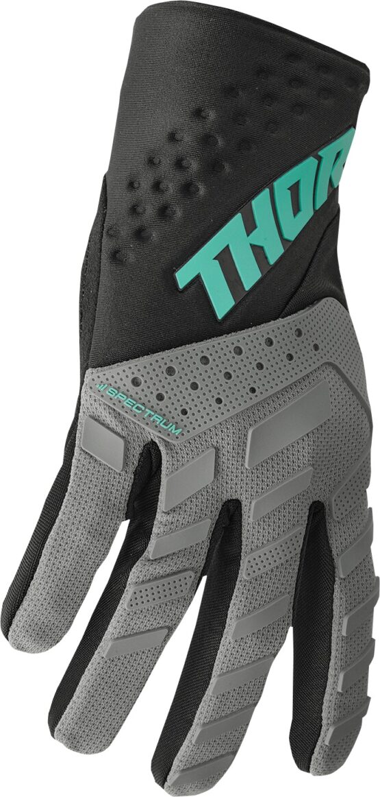 THOR Spectrum Gloves Men's Medium Black/Gray/Mint - Image 2