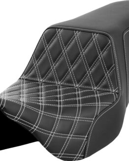 Saddlemen Step-Up Seat Lattice Stitch White FLH/FLT 08-23