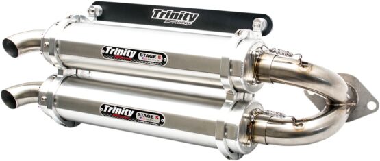 Stage 5 Slip On Exhaust - Dual Brushed Mufflers - Image 2