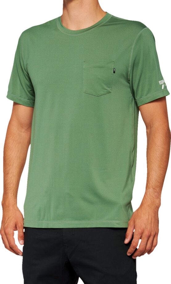 100% Men's Mission Athletic Tee Olive Size M