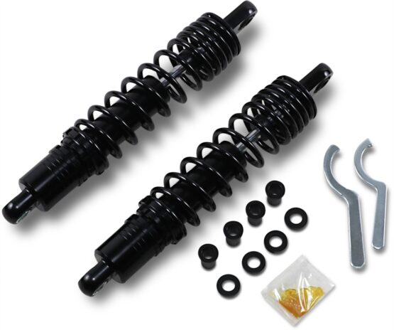 Drag Specialties Premium Adjustable Shocks Black 13.5in Pair For Harley-Davidson