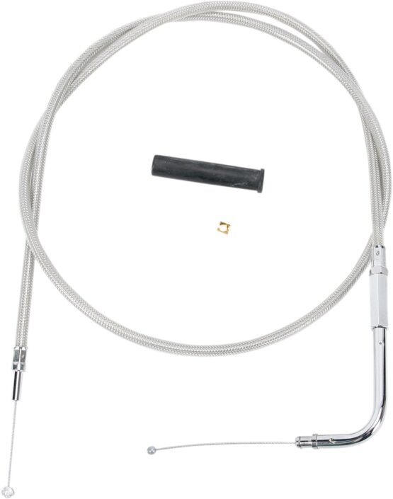 Drag Specialties Stainless Braided Throttle Cable 43.5in For Harley-Davidson
