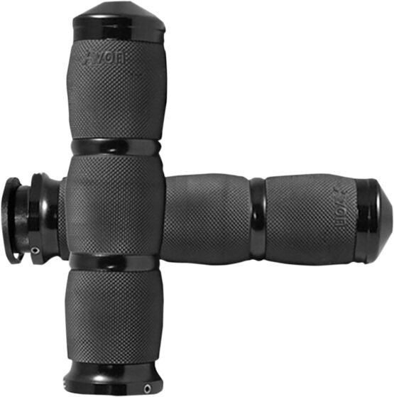 Avon 3-Ring Air Cushion Grips Black Anodized for Indian 1" Bars