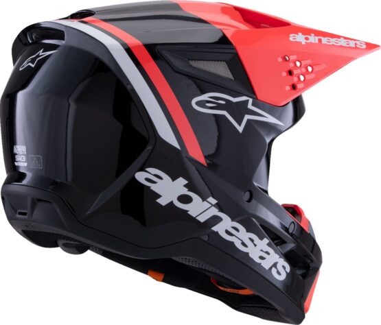 Alpinestars SM3 Radium Helmet Gloss Black/Red Fluo/White Small - Image 2
