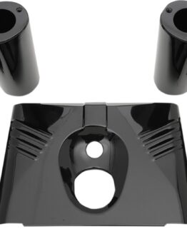 Drag Specialties Ribbed Gloss Black Fork Tins For Harley-Davidson Softail