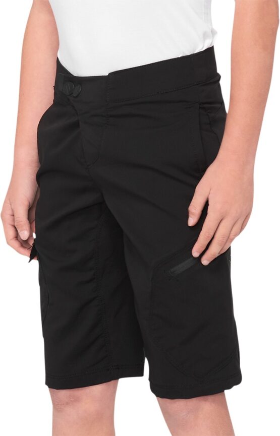 100% Youth Ridecamp Shorts Black Size 22