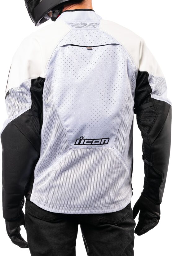 ICON Mesh AF Leather Jacket Men's Small White/Black - Image 2