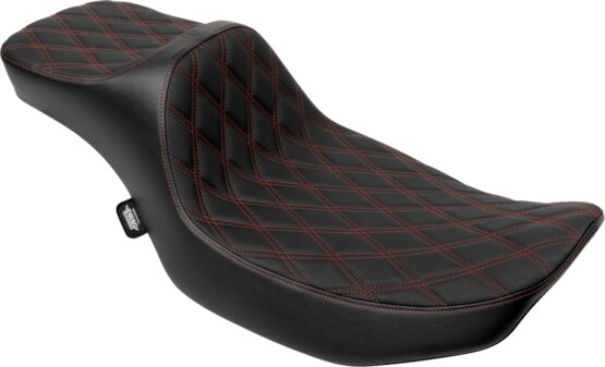 Drag Specialties Predator III Extended Reach Seat Red Stitch FLH/FLT 2023-24