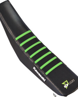 D'Cor Gripper Seat Cover Black/Green w/Ribs Fits 12-17 KX250F KX450F