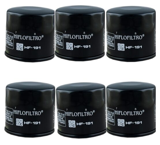 HF191 Oil Filter - Black - 6 Pack