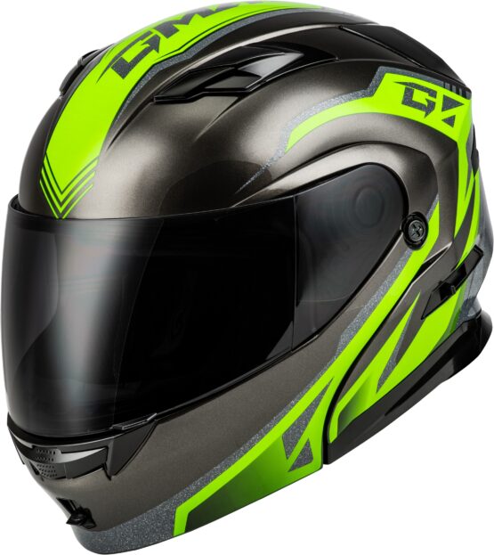 GMAX MD-01 Volta Modular Helmet Black/Silver/Green XL