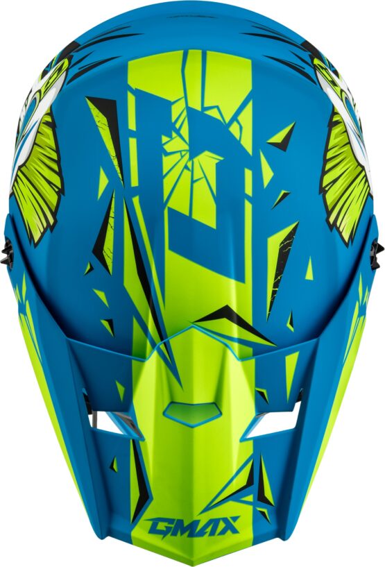 GMAX MX-46Y Unstable Youth Helmet Matte Blue/Green Medium - Image 2
