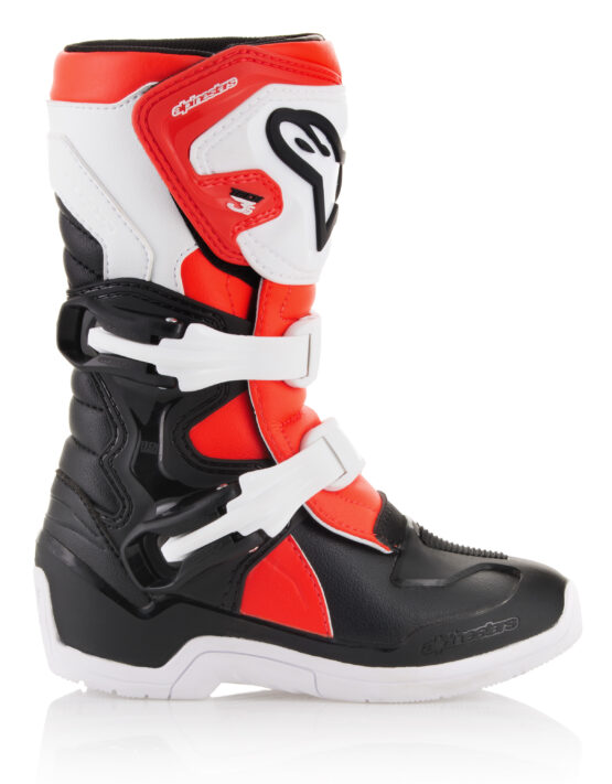 Tech 3S Kids MX Boots Black/White/Red Size T10 - Image 3