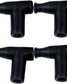 T Type Spark Plug Cap / Boot Black, 5k Ohm 4-Pack