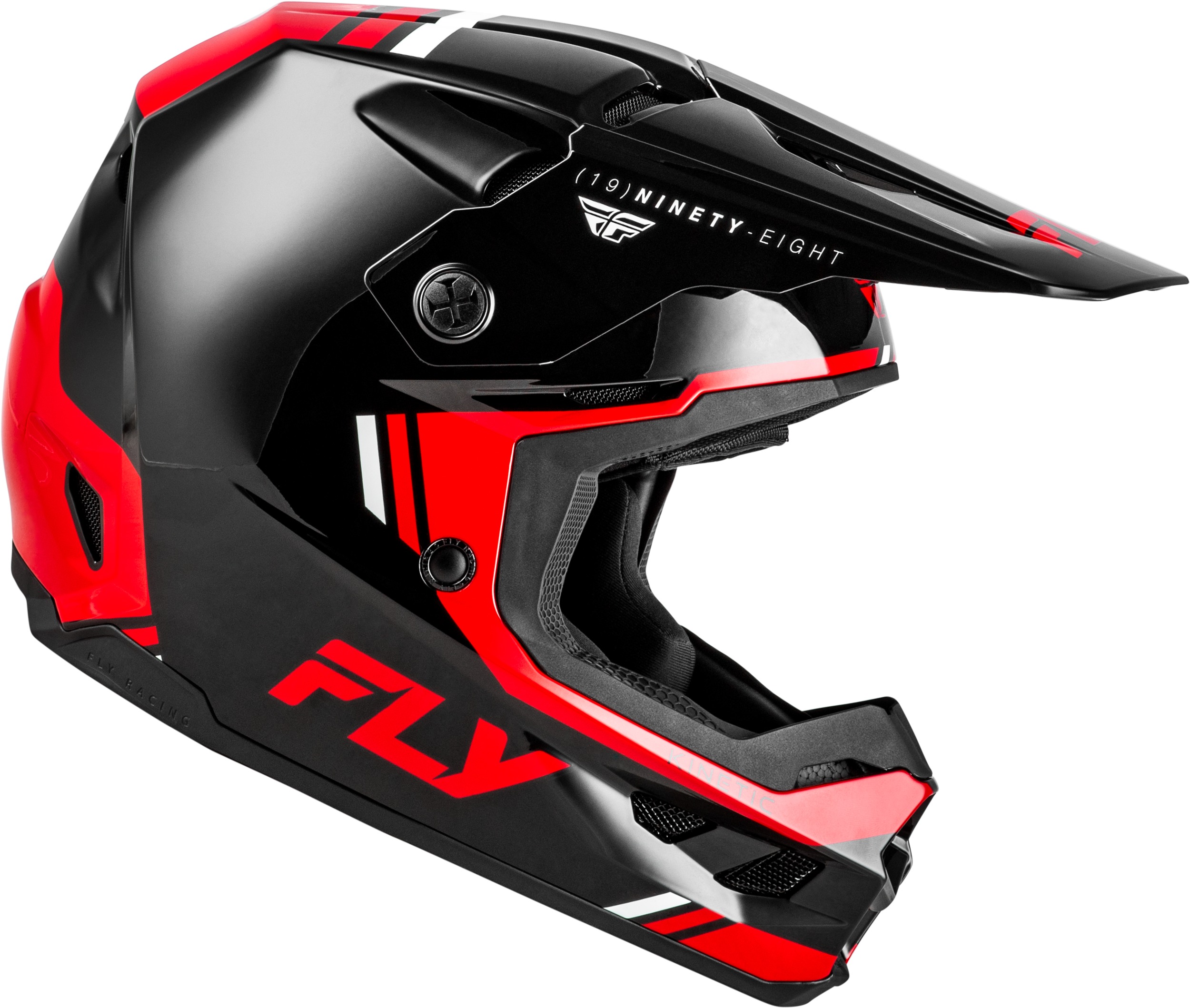 Fly Racing Kinetic Verdict Helmet Black/Red/White XL - Image 3