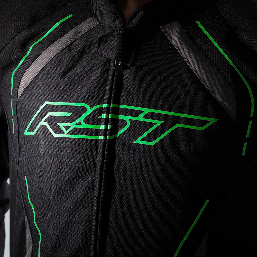RST S1 CE Textile Jacket Black/Grey/Neon Green Small - Image 3