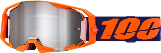 100 Percent Armatic Goggles Neon Orange Silver Flash Lens Offroad