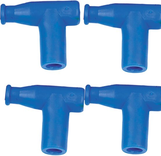 T Type Spark Plug Cap / Boot Blue, 5k Ohm 4-Pack